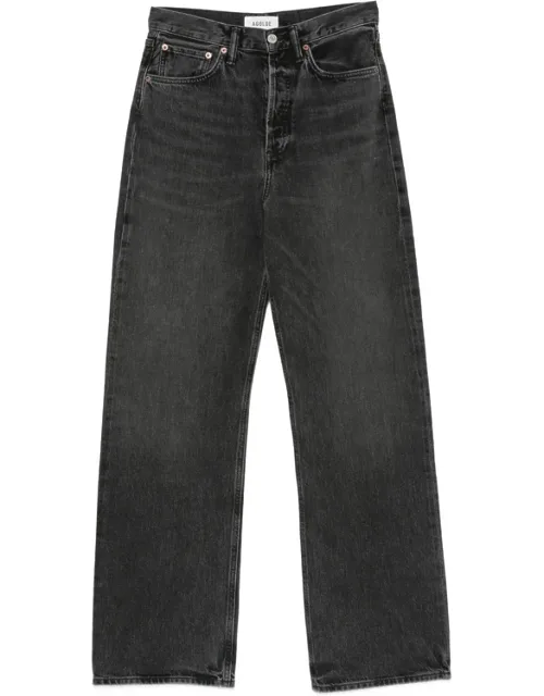 Faded-effect Wide-leg Jeans