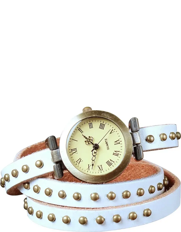 Fashionable Rivet Leather Belt Retro Watch Hand Chain