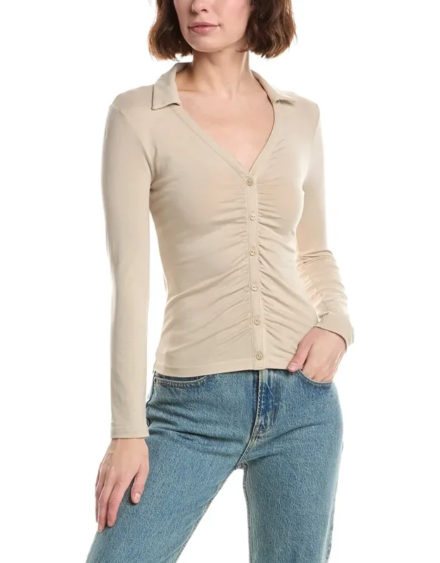 Ruched Polo Shirt