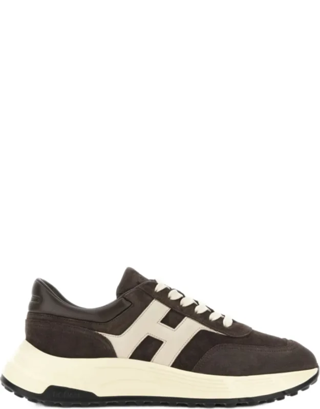Suede Sneakers With Contrasting Logo