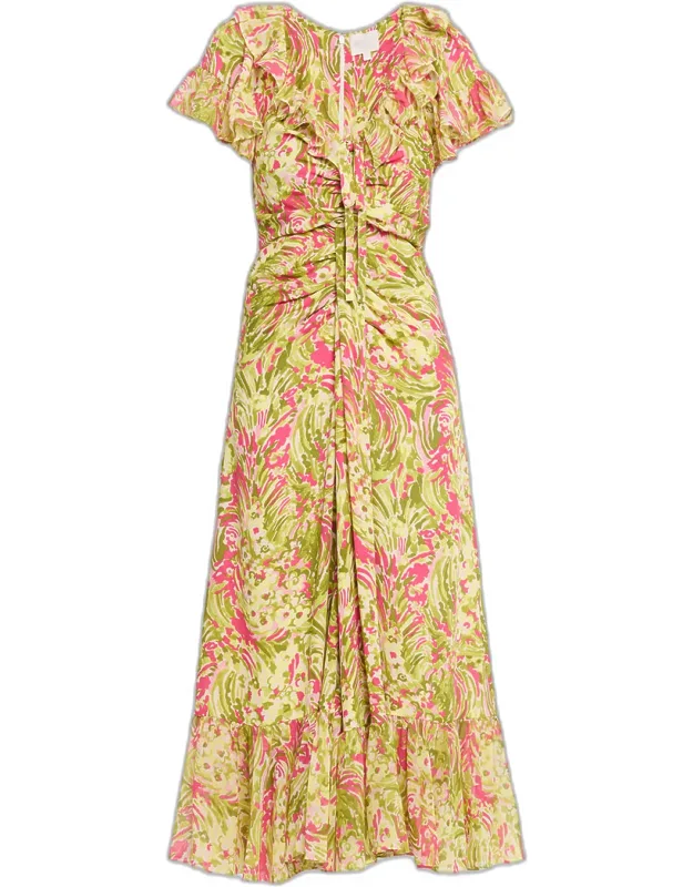 Daisy Swirl Midi Dress