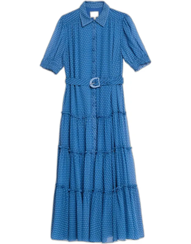 Pindot Midi Shirtdress