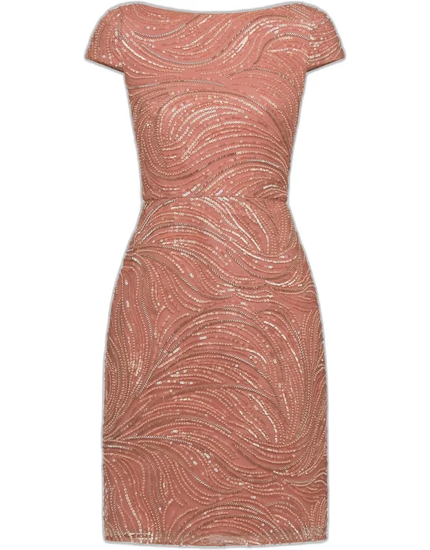 Beaded Bateau-neck Dress