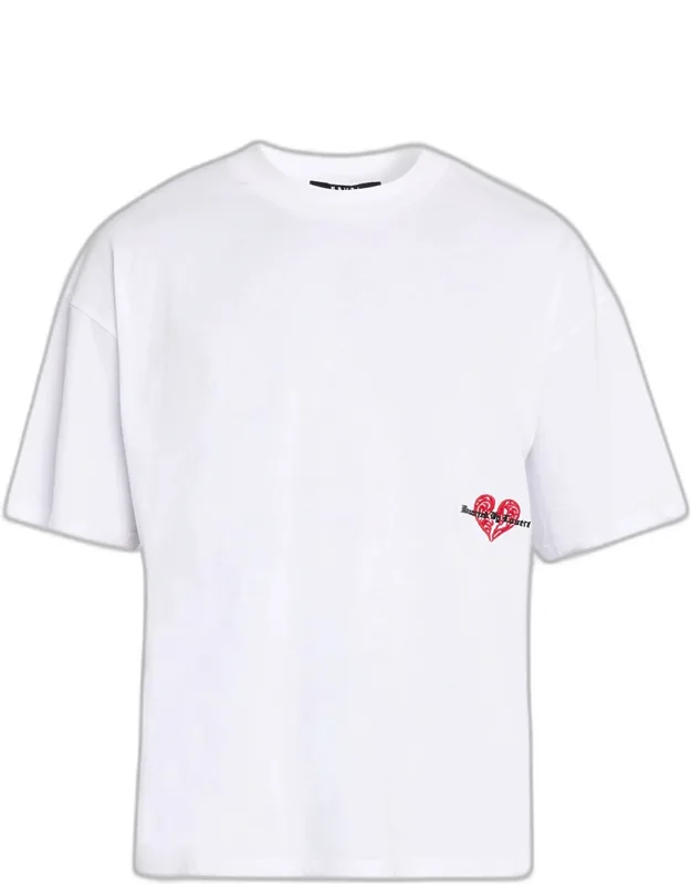 Hbl Cotton Embroidered Heart Crewneck T-shirt