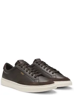 Leather Sneakers With Suede Trims