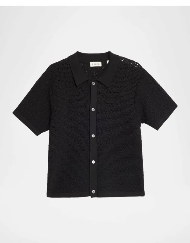 Open-stitch Cotton-blend Shirt