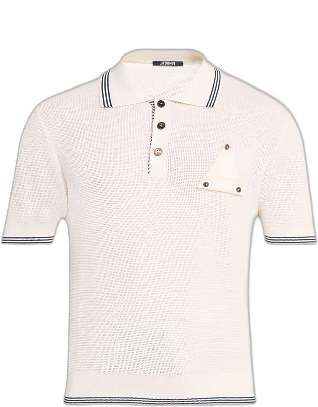 Silk And Cotton Mesh Polo Shirt