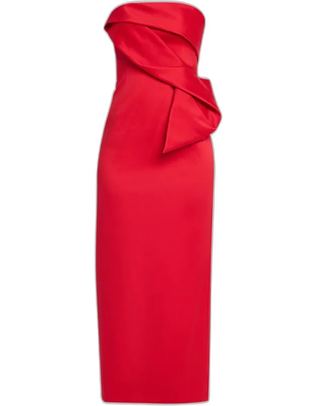 Strapless Stretch Midi Dress