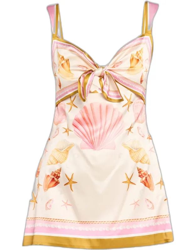 Printed Satin Mini Dress