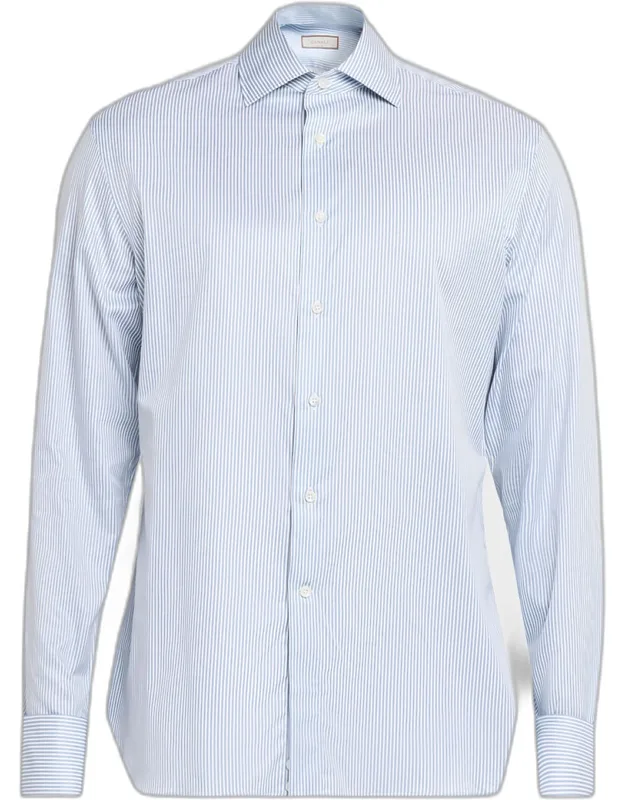 Pinstripe Cotton Dress Shirt