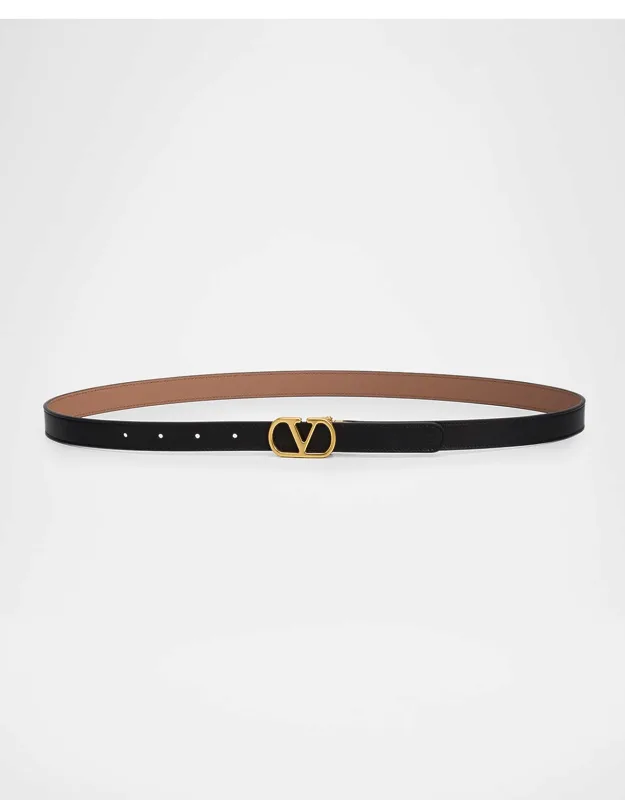 Vlogo Signature Reversible Shiny Calfskin Belt 20mm