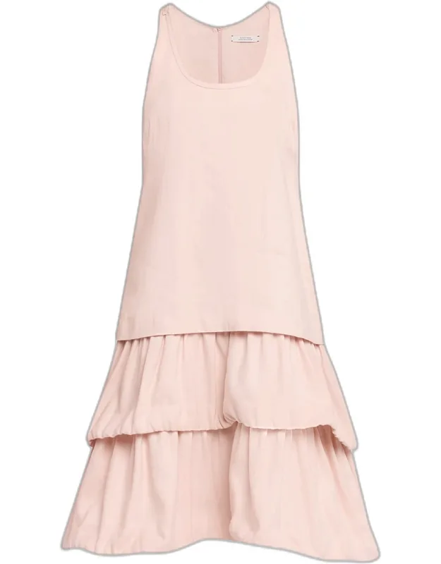 Tiered Linen-cotton Midi Dress