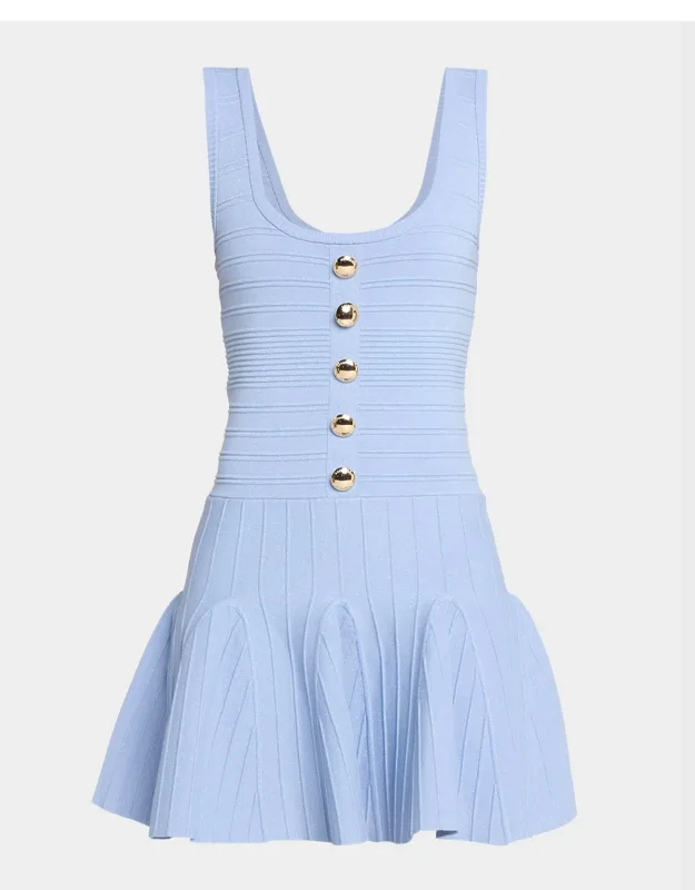 Sleeveless Ribbed Mini Dress