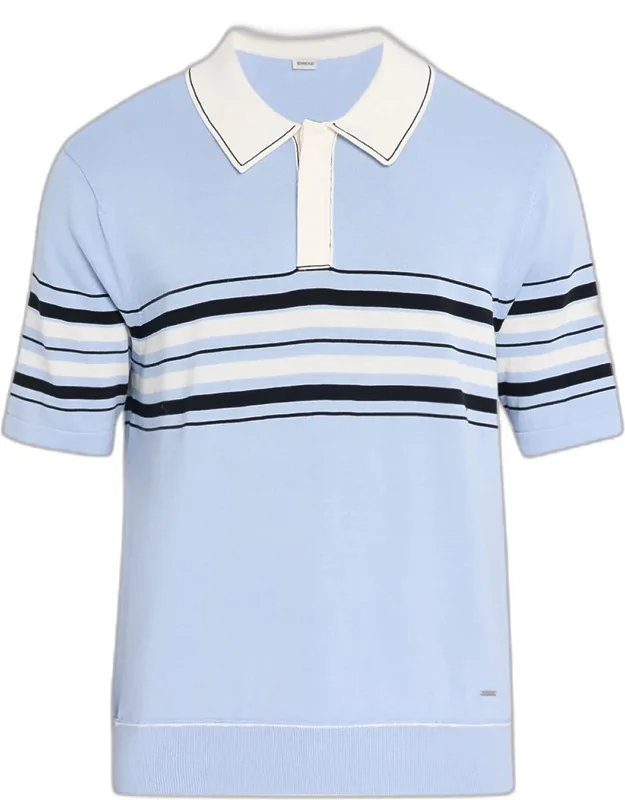 Brandon Striped Cotton Knit Popover Shirt