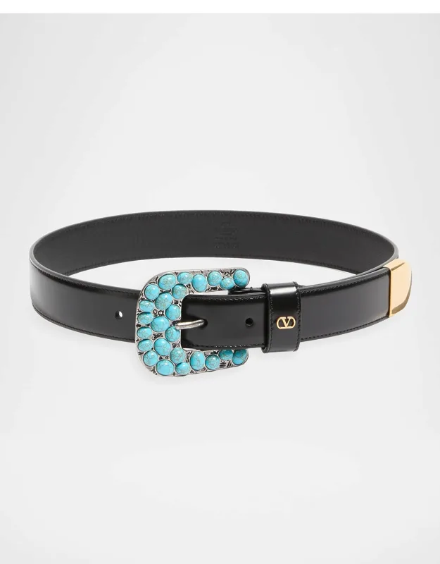 Vlogo Signature Brushed Calfskin Belt
