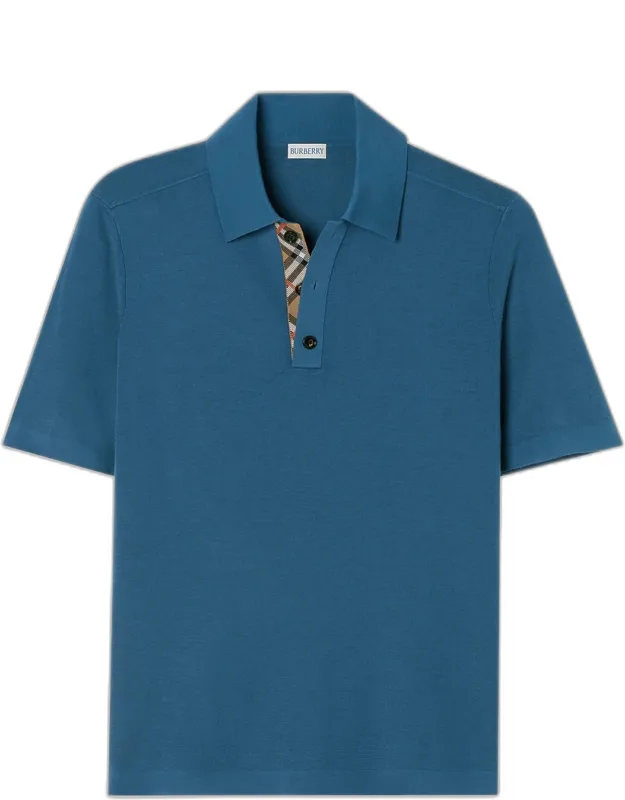 Check-trimmed Wool Polo Shirt
