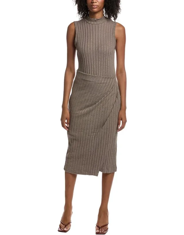 Alaia Mock Neck Midi Dress
