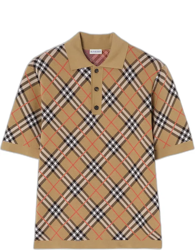 Marlow Cotton Check Knit Polo Shirt