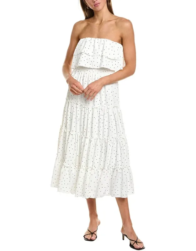 Strapless Smocked Waist Tiered Maxi Dress