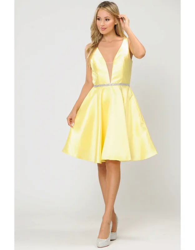 Plunging V-neckline Mikado Bridesmaid Dress