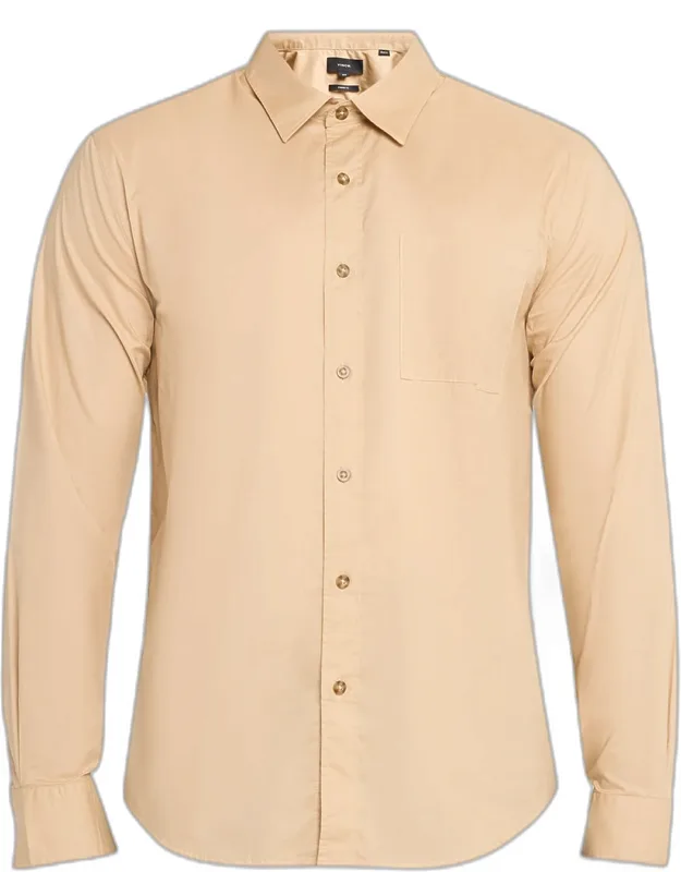 Poplin Separate Button-placket Shirt
