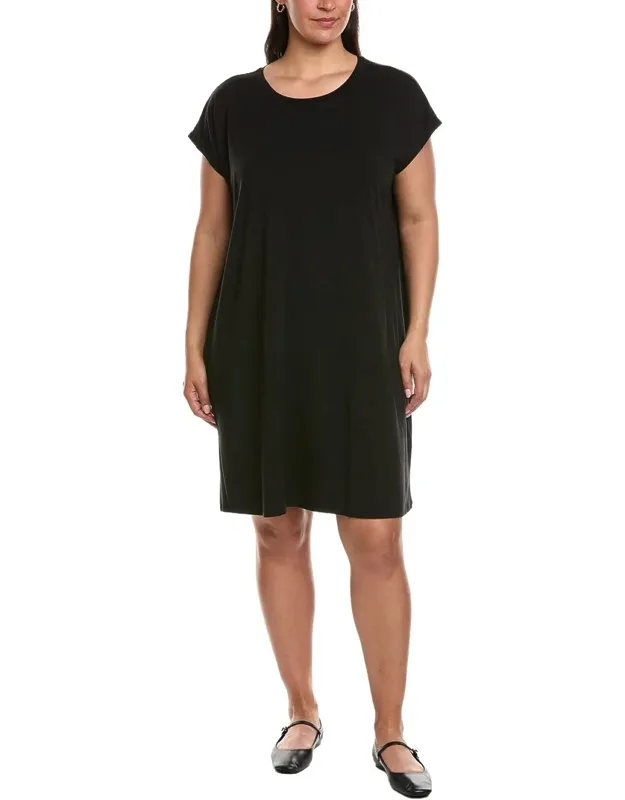 Crew Neck Boxy Shirtdress