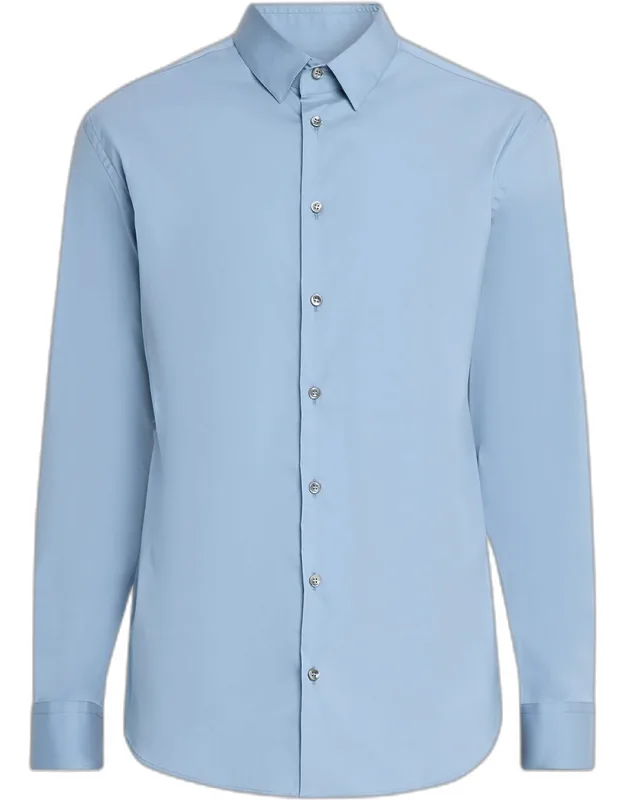Cotton-blend Poplin Button-front Shirt