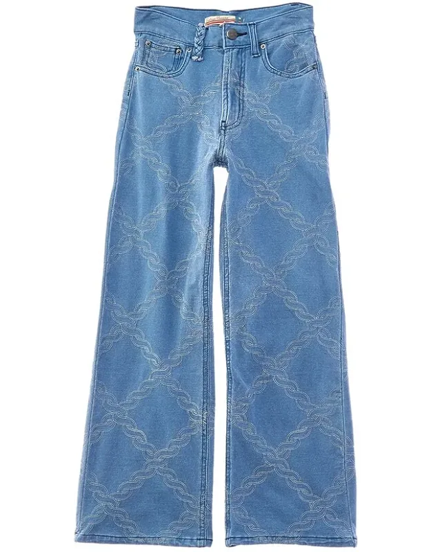 Rope Stitch Wide Leg Pants