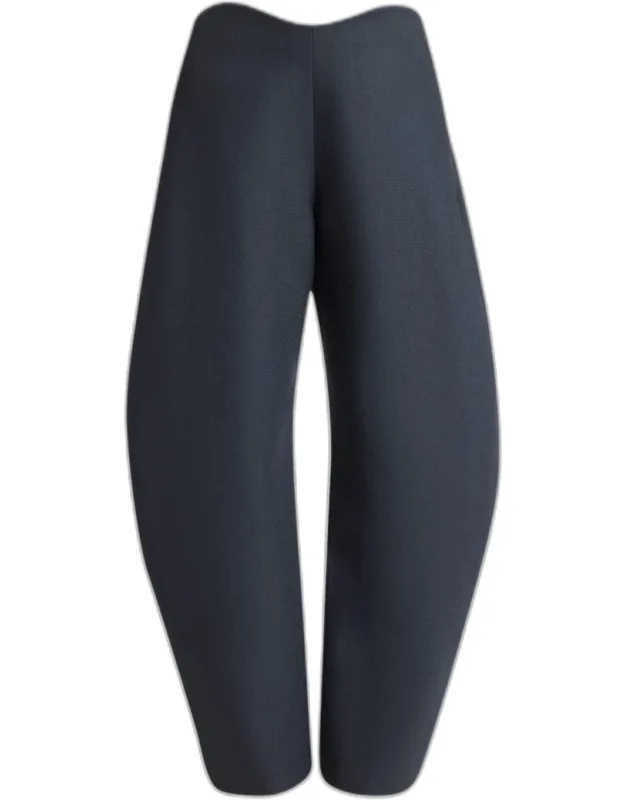 Barrel-leg Wool Pants