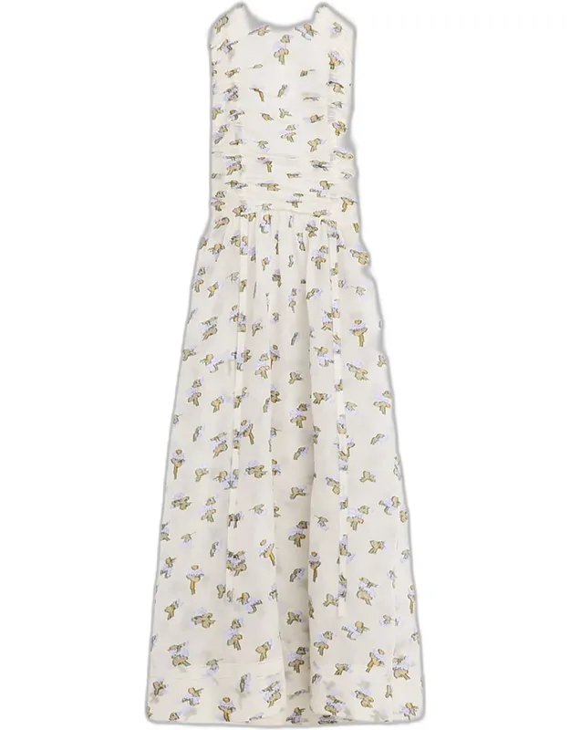 Silk Organza Midi Dress