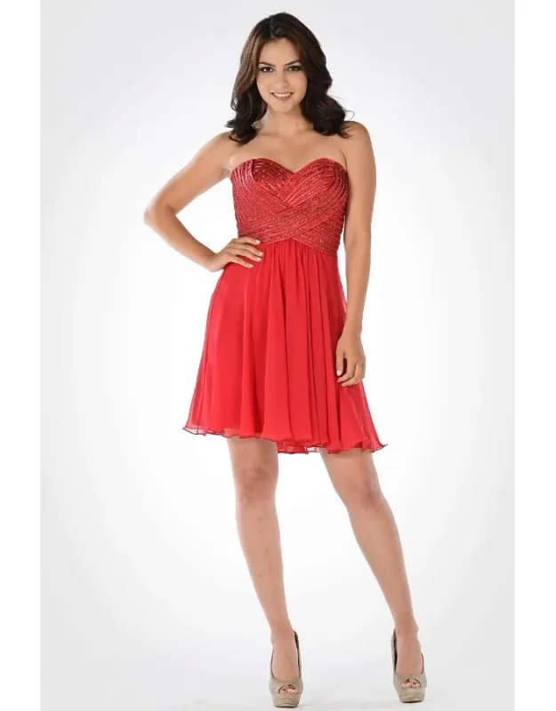 Strapless Chiffon Bridesmaids Dress