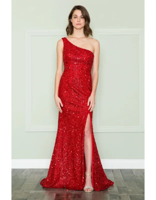 One Shoulder Formal Sequin Dress