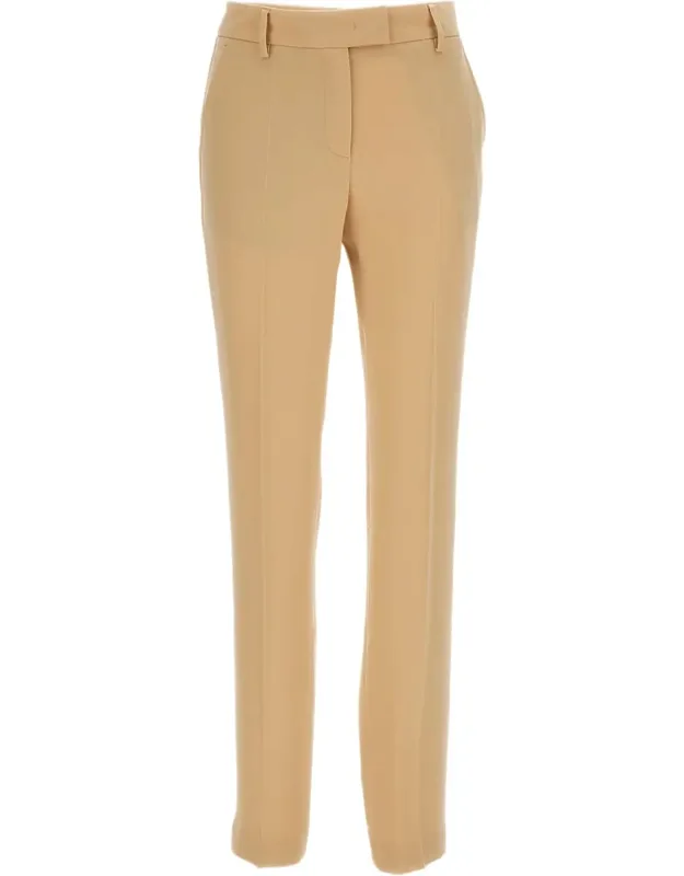 Straight-leg Fluid Fabric Cropped Pants
