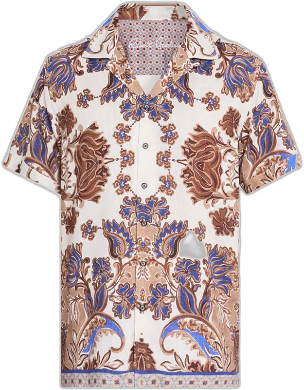 Dunbridge Printed Cotton-linen Camp Shirt