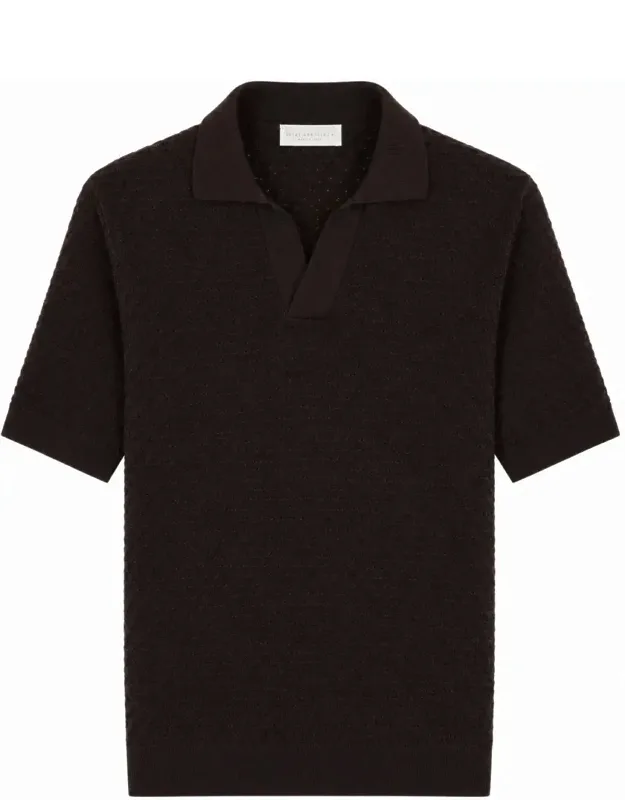 Textured Polo Shirt With Classic Collar