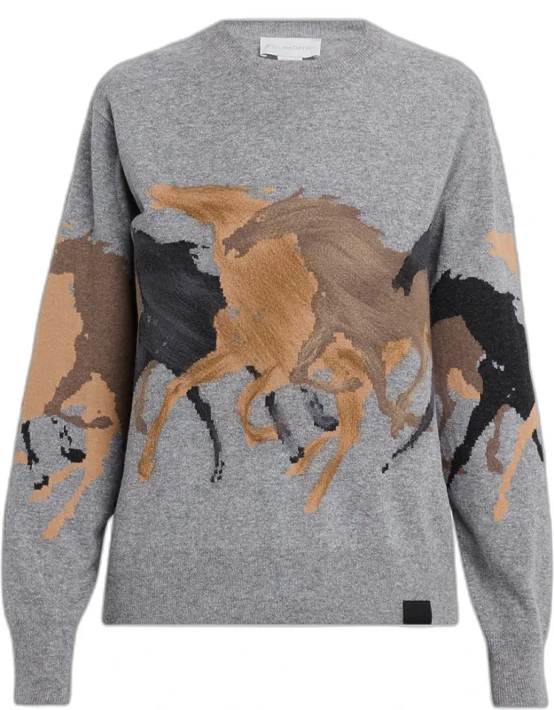 Racing Horses Crewneck Sweater