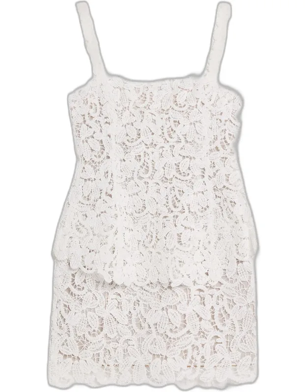 Floral Raffia Lace Mini Dress