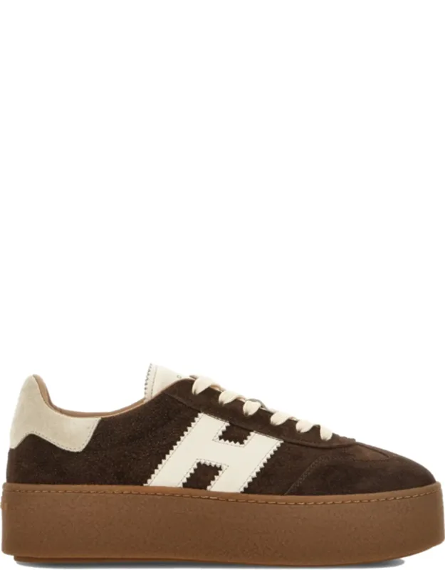 Suede Sneakers With Cream Accents