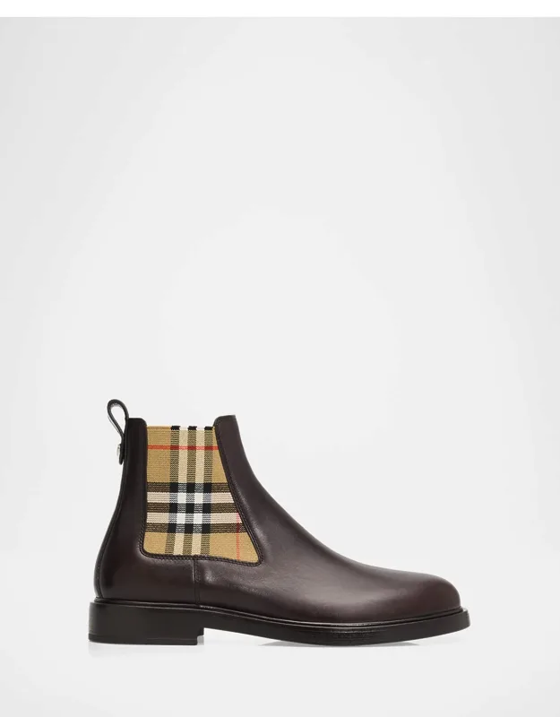 Pembroke Check Leather Boots