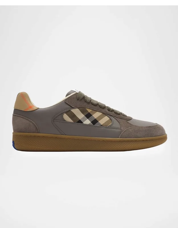 Leather, Suede, And Check Terrace Sneakers