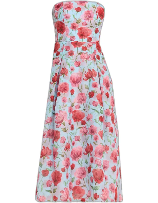 Floral-print Organza Midi Dress