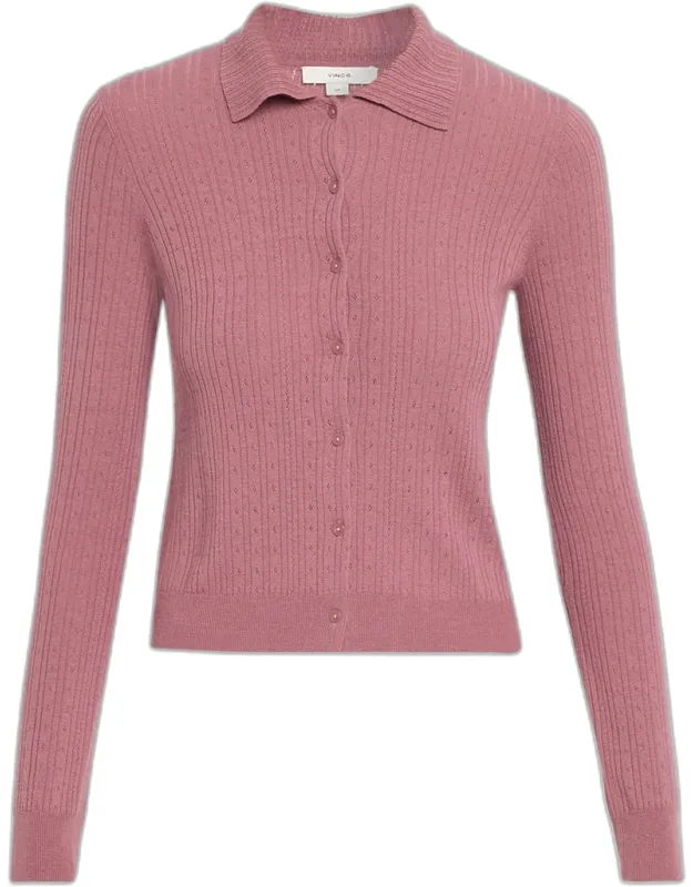 Pointelle Wool Cardigan
