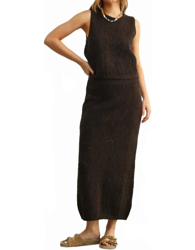 Crochet Knit Top And Skirt Set