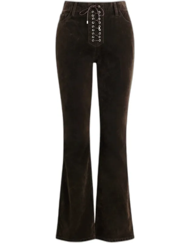Vegan Suede Bootcut Jeans