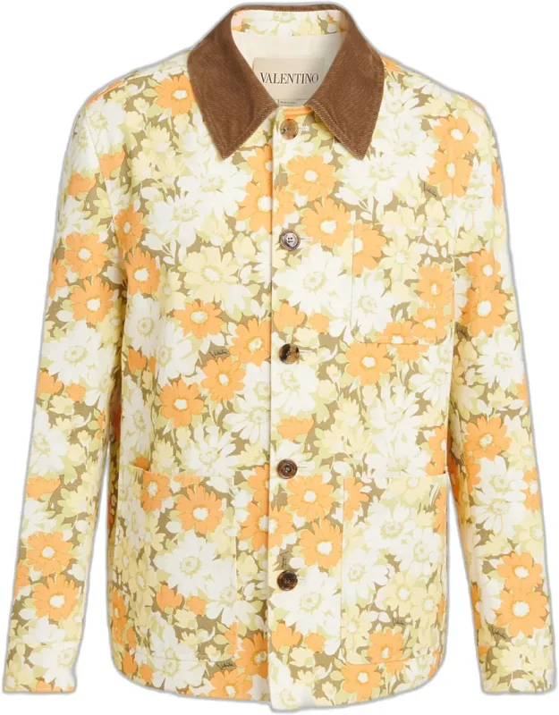 Floral-print Cotton Jacket