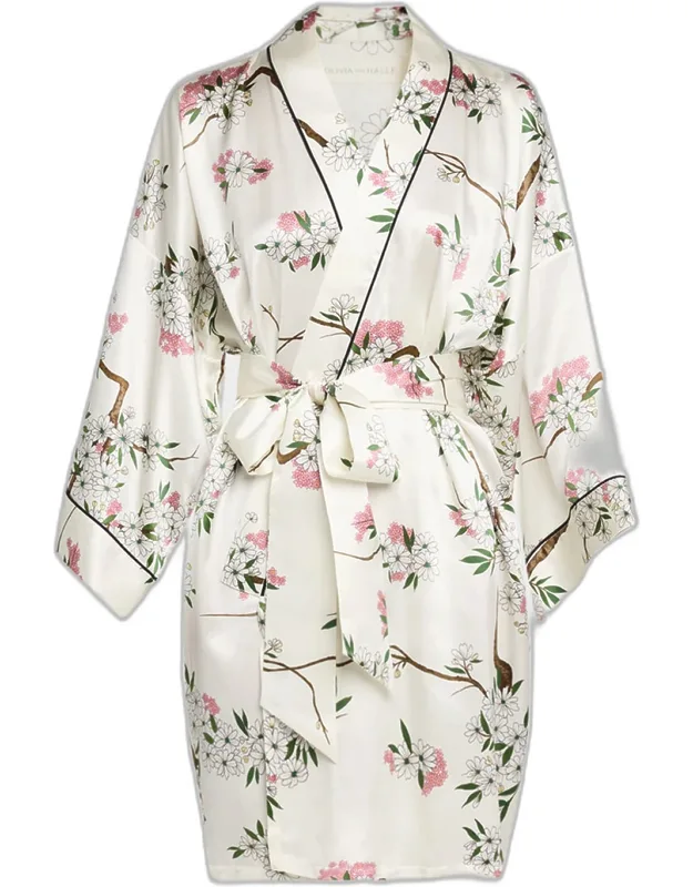 Mimi Ana Blossom-print Silk Robe