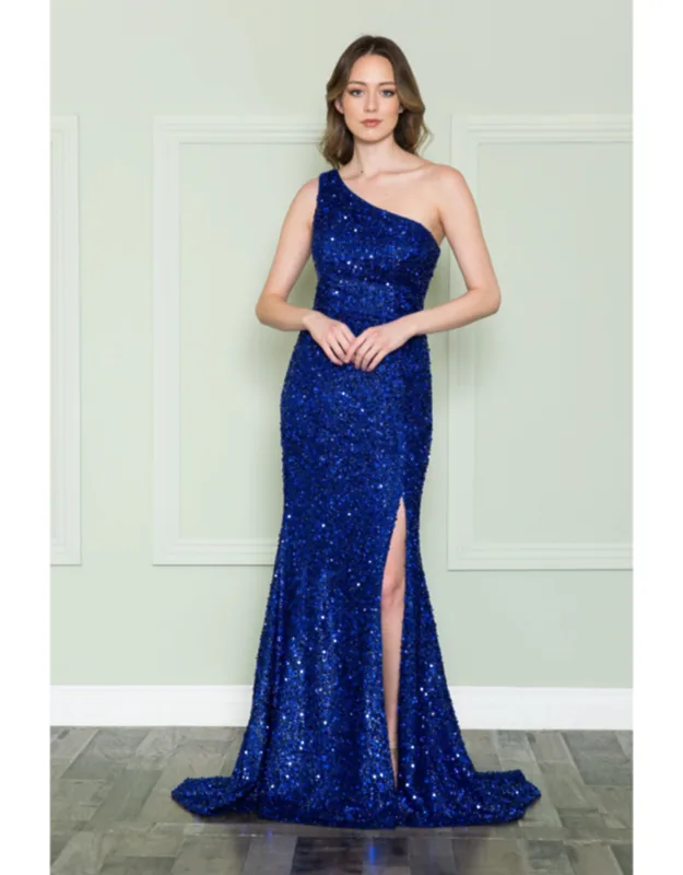 One Shoulder Formal Sequin Dress