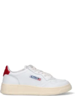 Medalist Leather Sneakers With Perforated Detailing And Cream Sole