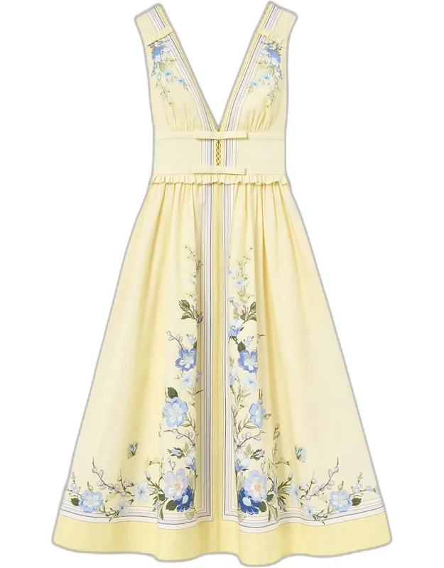 Floral Cotton Midi Dress