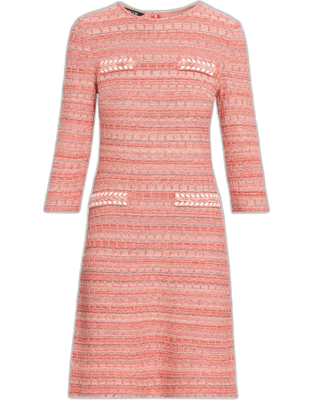 Whipstitch Tweed A-line Mini Dress